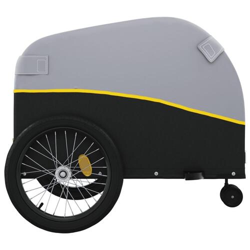 Cykelanhænger 45 kg jern sort og gul