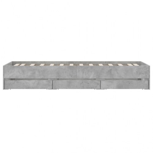 Sengeramme med skuffer 90×200 cm - konstrueret træ, betongrå