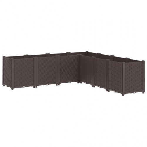 Plantekasse med 7 moduler 160 x 160 x 53 cm - brun