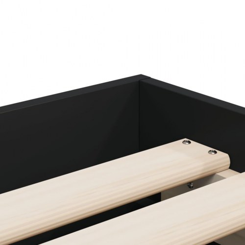Sengeramme med skuffer 90x200 cm - sort konstrueret træ