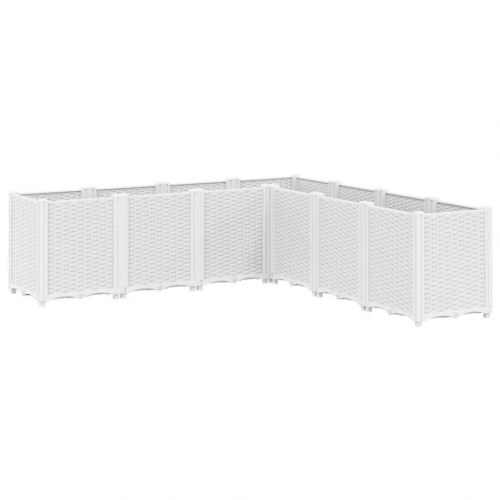 Plantekasse med 7 moduler 160 x 160 x 53 cm - hvid