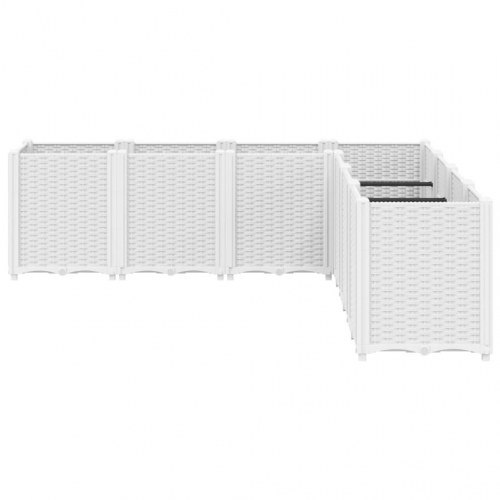 Plantekasse med 7 moduler 160 x 160 x 53 cm - hvid