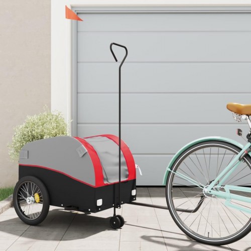Cykelanhænger 45 kg - jern, sort/rød
