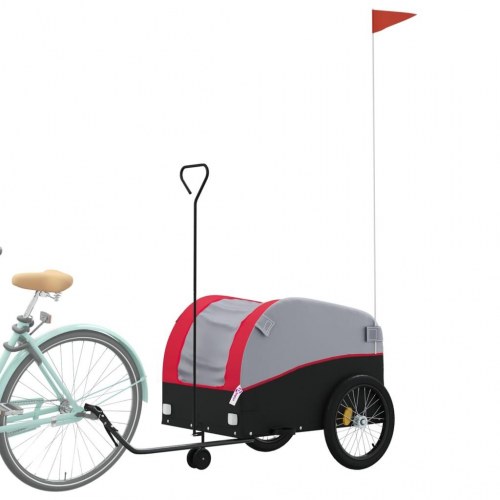 Cykelanhænger 45 kg - jern, sort/rød