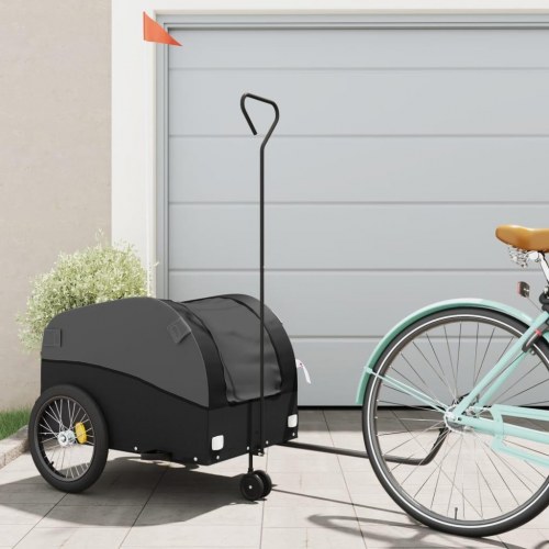Cykelanhænger 45 kg - jern, sort