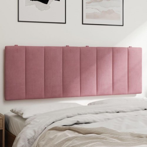 Gavlpude Hanko 120 cm i velour - lyserød sengegavl