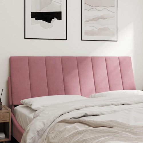 Gavlpude Hanko 120 cm i velour - lyserød sengegavl
