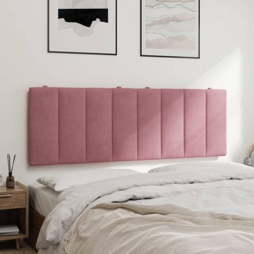 Gavlpude Hanko 120 cm i velour - lyserød sengegavl