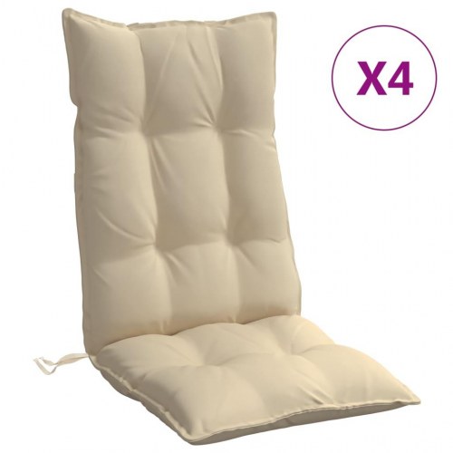 Stolehynder med høj ryg - beige, 4 stk.