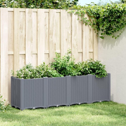 Plantekasse 160 x 40 x 53 cm med 4 moduler - blågrå