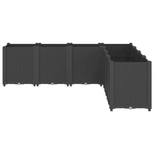Plantekasse i 7 dele 160 x 160 x 53 cm - sort