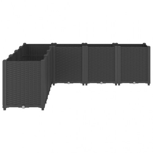 Plantekasse i 7 dele 160 x 160 x 53 cm - sort