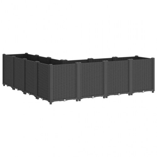 Plantekasse i 7 dele 160 x 160 x 53 cm - sort