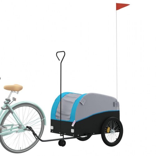 Cykelanhænger 45 kg - jern, sort/blå