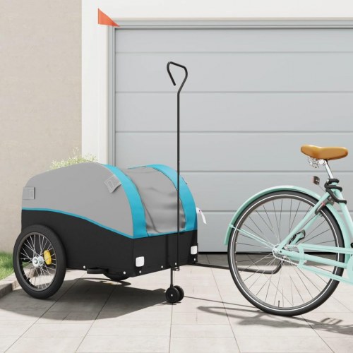 Cykelanhænger 45 kg - jern, sort/blå