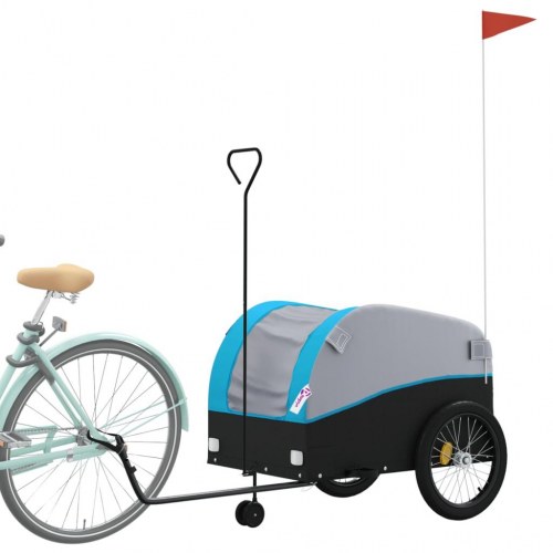 Cykelanhænger 45 kg - jern, sort/blå