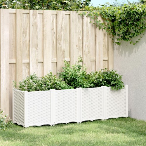 Plantekasse 160 x 40 x 53 cm i PP - hvid