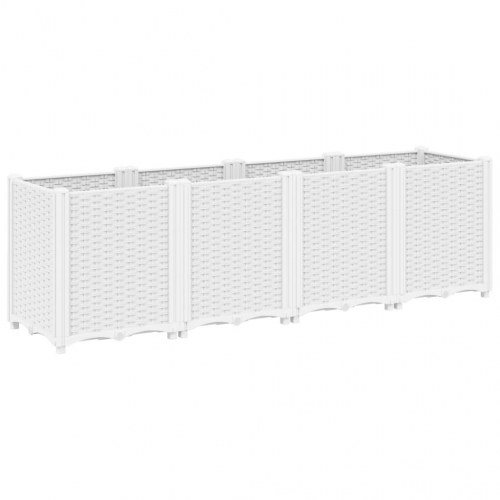 Plantekasse 160 x 40 x 53 cm i PP - hvid