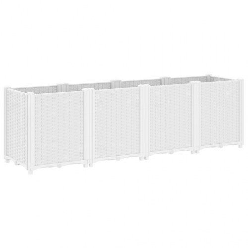 Plantekasse 160 x 40 x 53 cm i PP - hvid