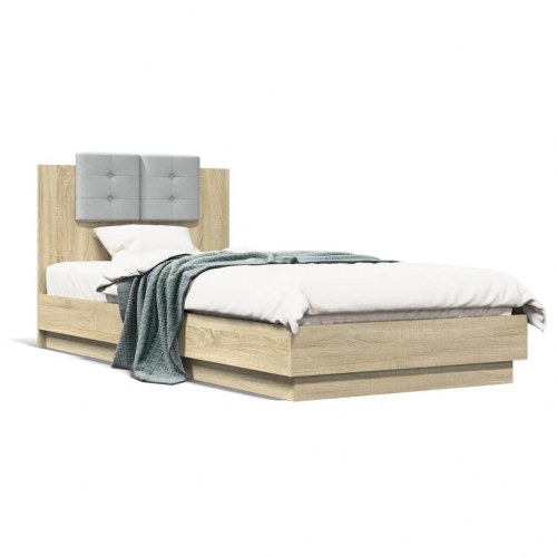 Sengeramme Uten Madrass Sonoma Eik 100X200 Cm Konstruert Tre