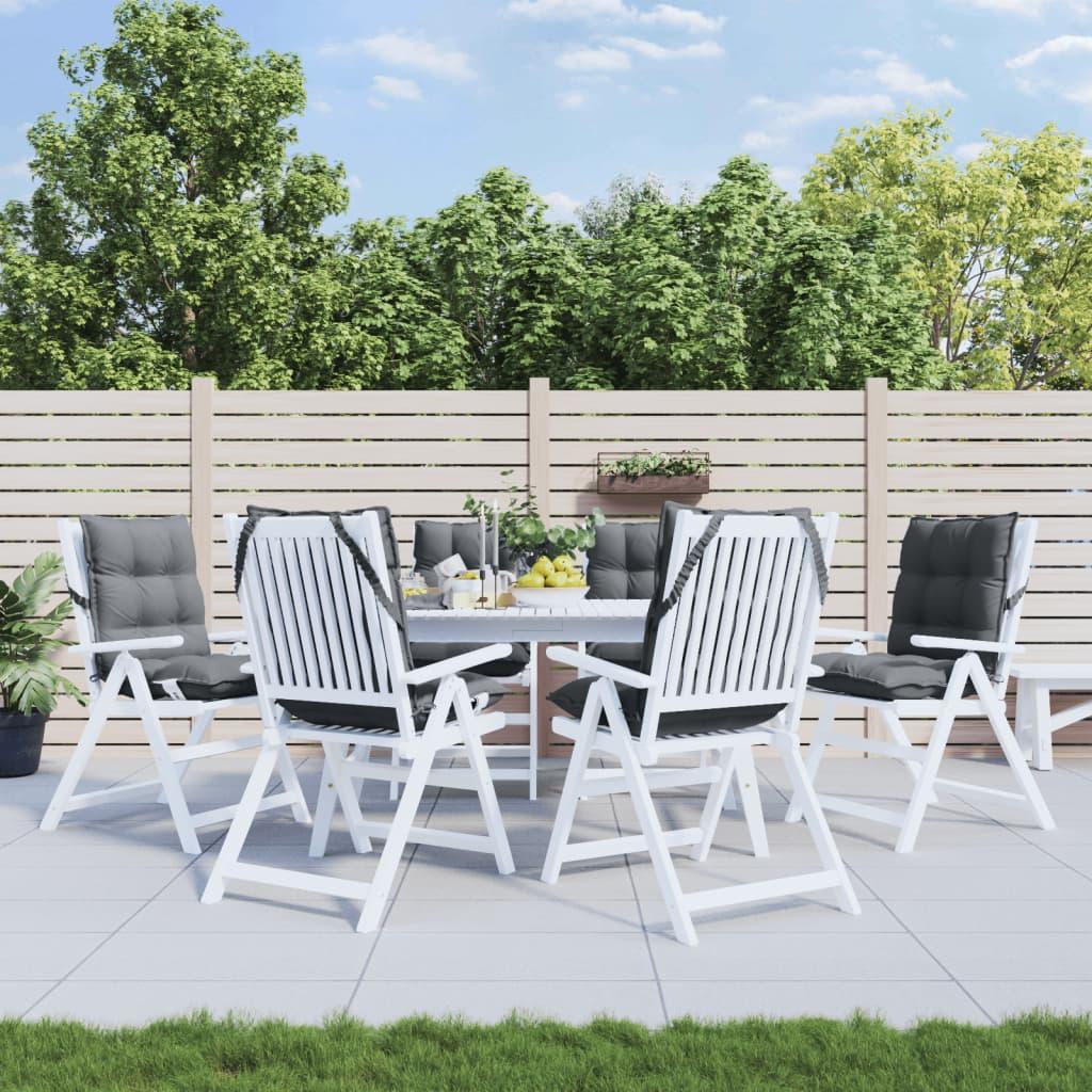 Stolehynder med lav ryg 6 stk. oxfordstof antracitgrå