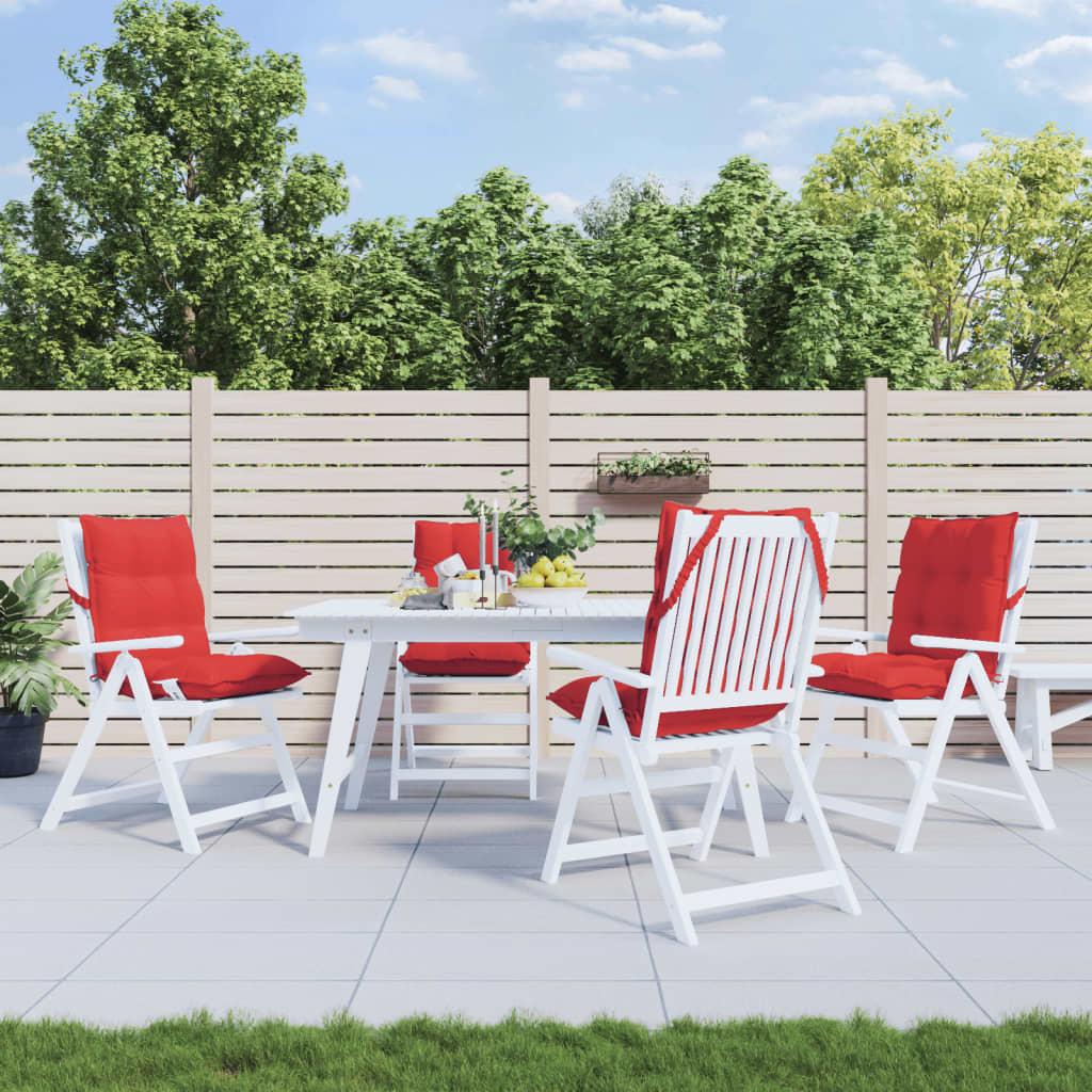 Stolehynde med lav ryg 4 stk. oxfordstof rød