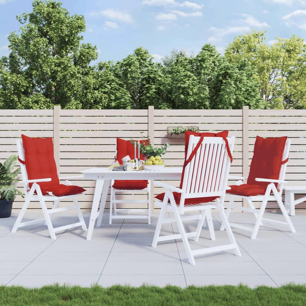 Stolehynder m. høj ryg 4 stk. oxfordstof rød