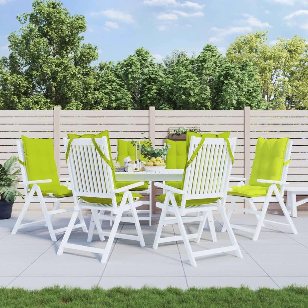 Stolehynder m. høj ryg 6 stk. oxfordstof lysegrøn