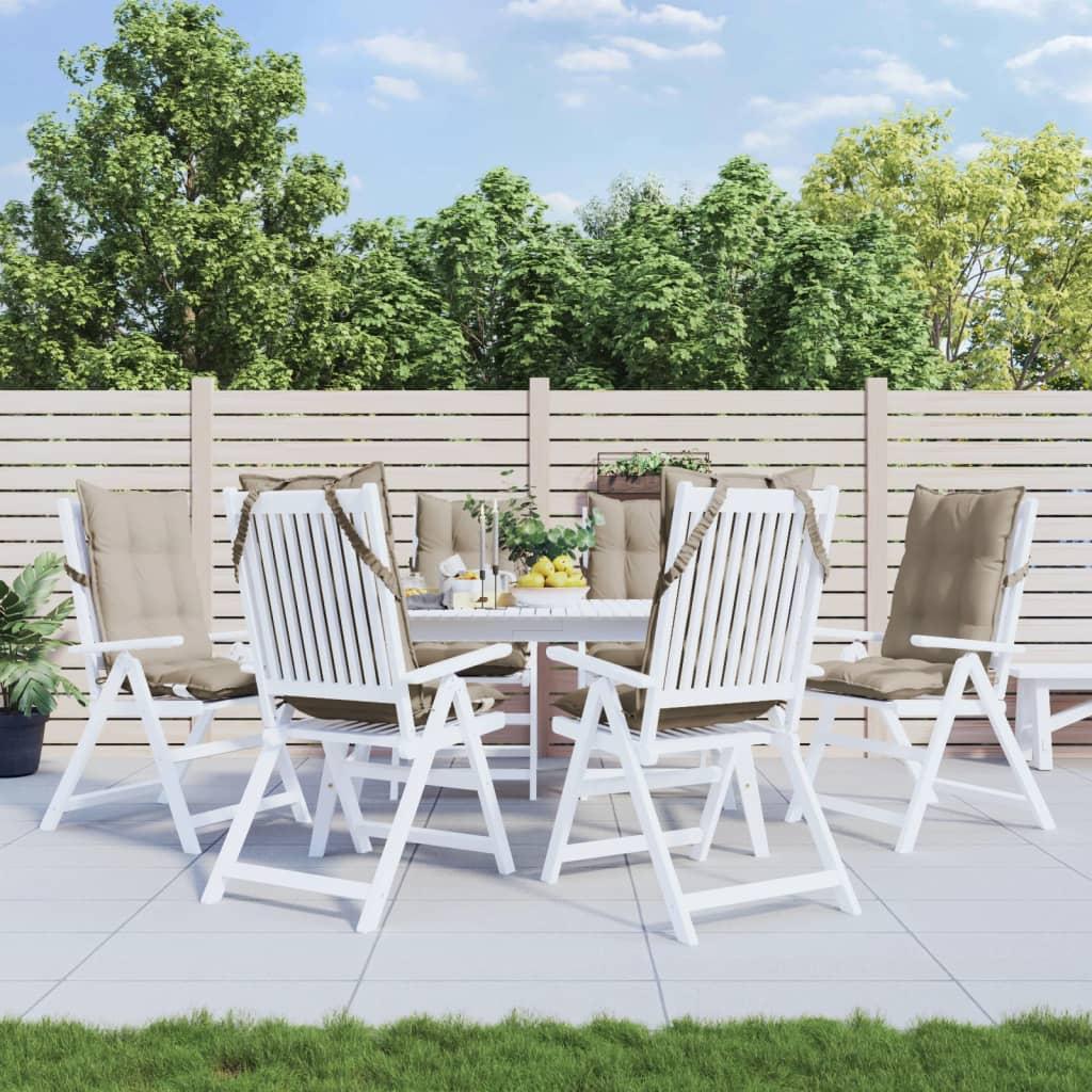 Stolehynder m. høj ryg 6 stk. oxfordstof gråbrun