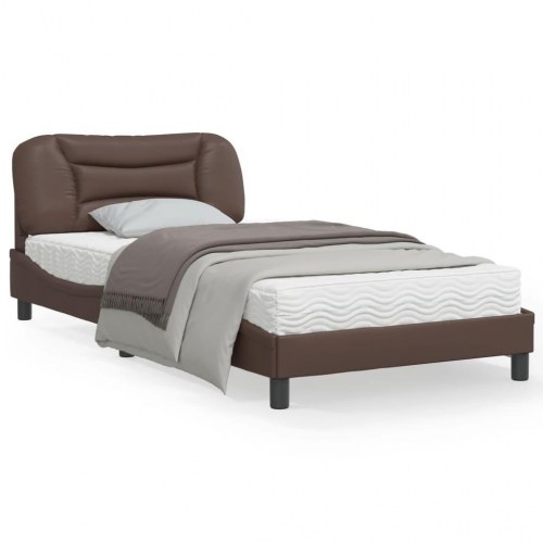 Sengeramme uden madras Hvar 100x200 cm i kunstlæder - brun