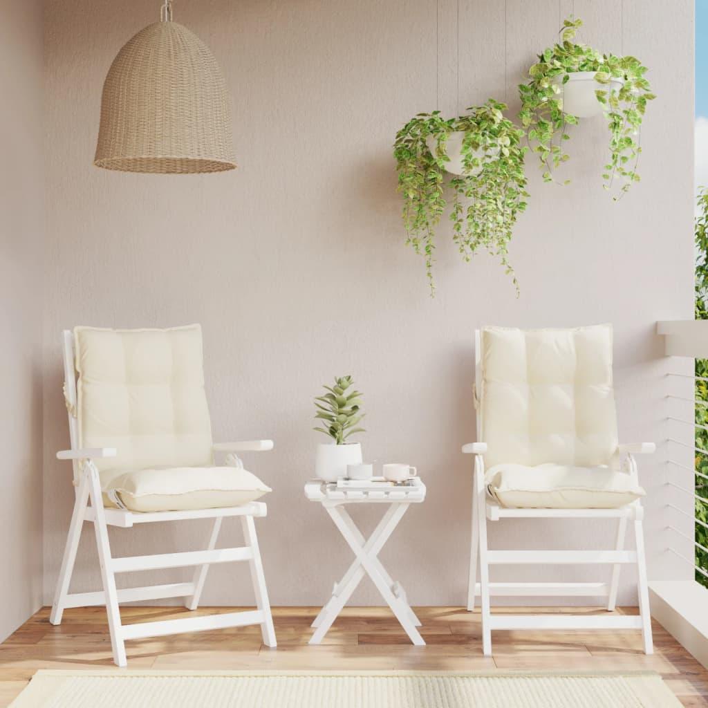 Stolehynder med lav ryg 2 stk. oxfordstof cremefarvet