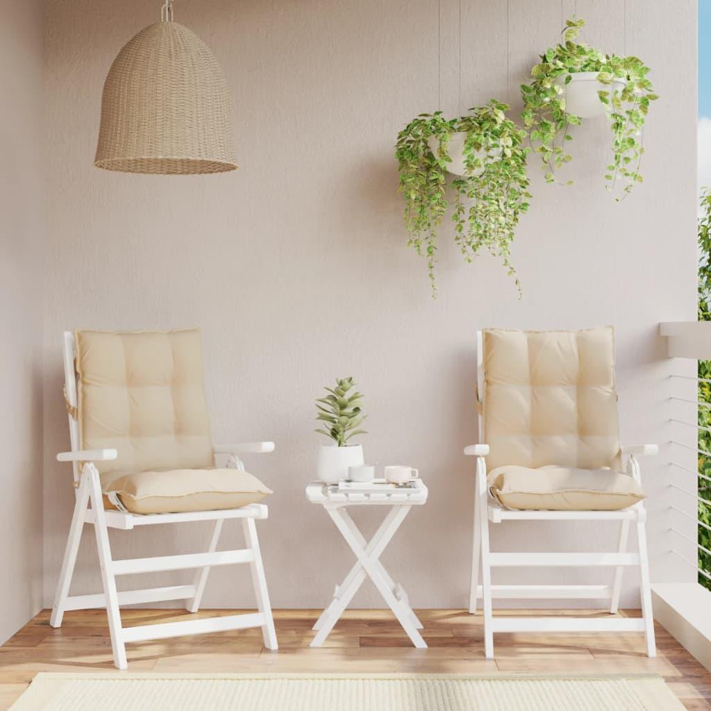 Stolehynde med lav ryg 2 stk. oxfordstof beige