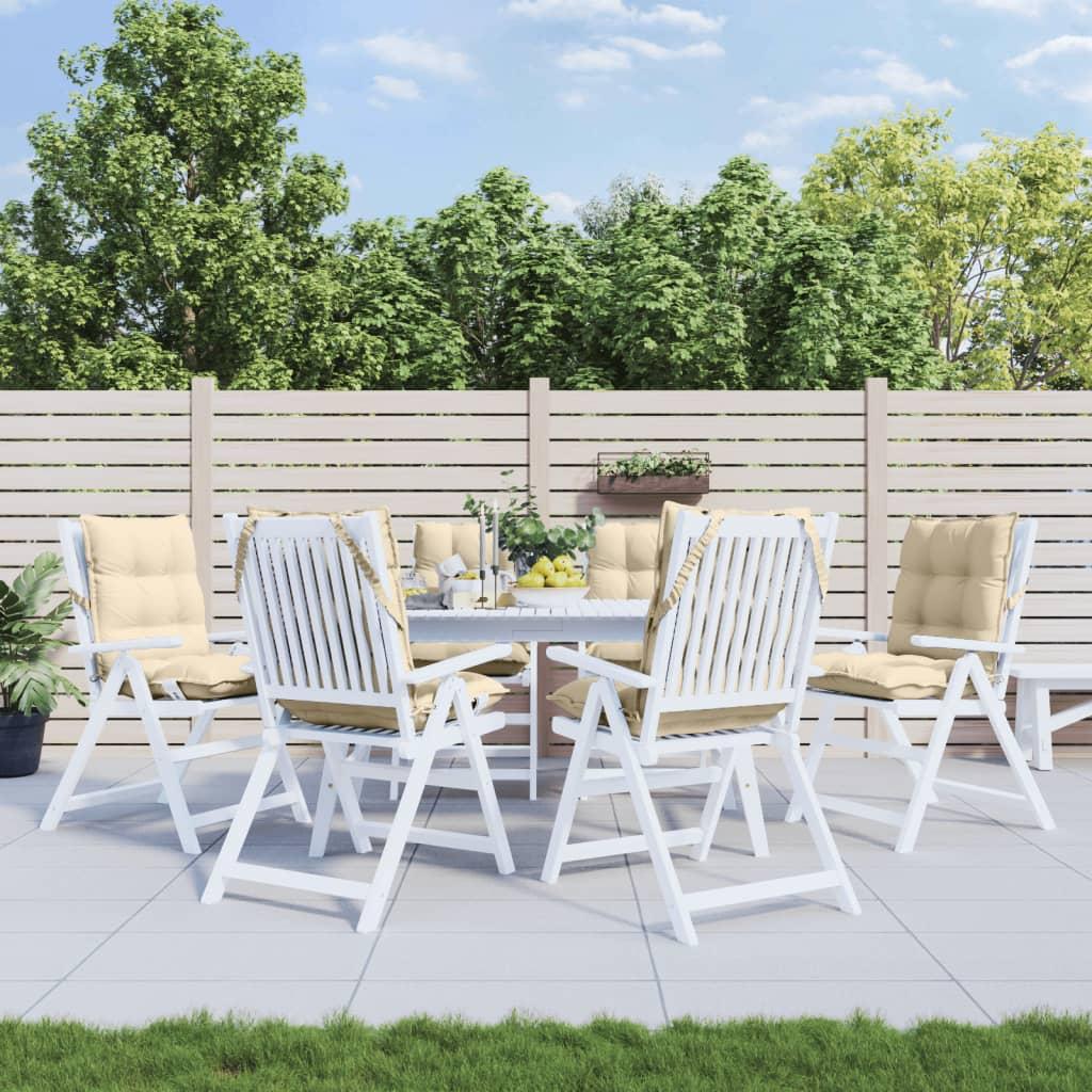 Stolehynde med lav ryg 6 stk. oxfordstof beige