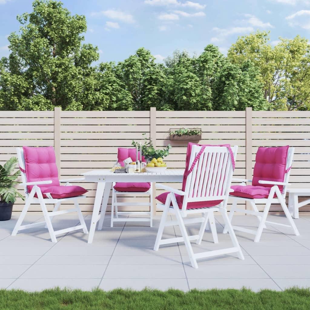 Stolehynde med lav ryg 4 stk. oxfordstof lyserød