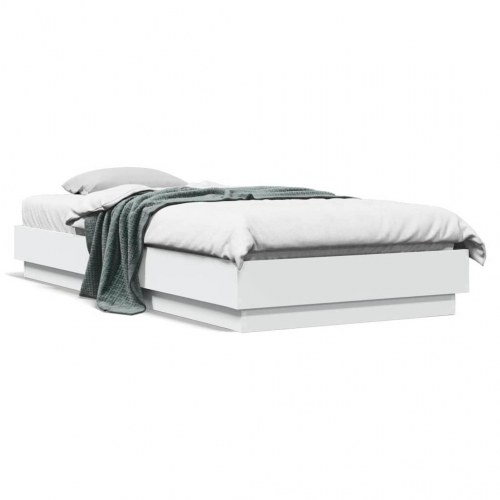 Sengeramme med LED-lys 100 x 200 cm - hvid