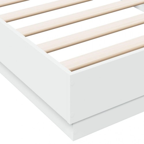 Sengeramme med LED-lys 100 x 200 cm - hvid