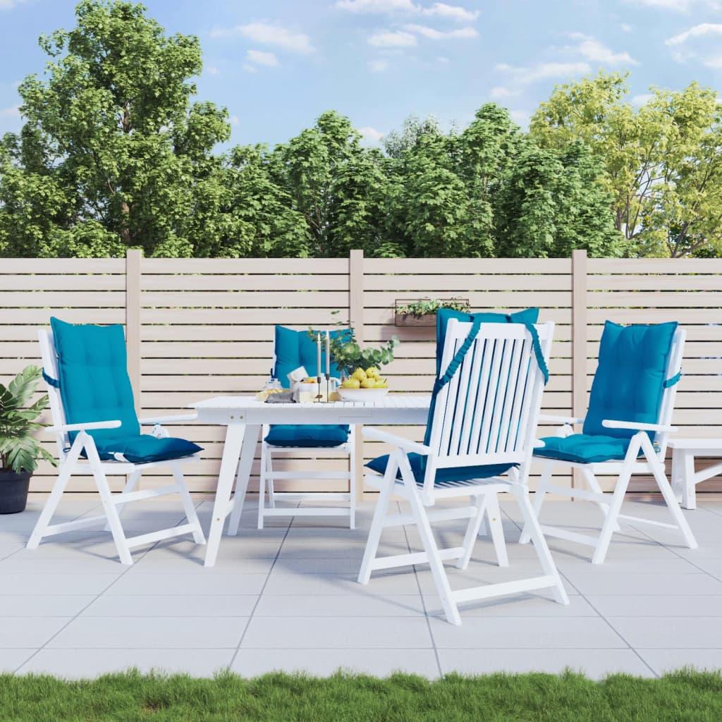 Stolehynder med høj ryg 4 stk. oxfordstof lyseblå