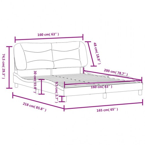 Sengeramme Hvar 160 x 200 cm med hovedgærde - hvid