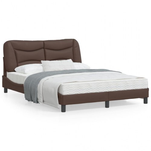 Sengeramme uden madras Hvar 140x200 cm kunstlæder brun