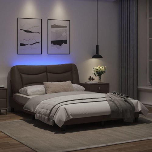 Sengeramme uden madras Hvar 140x200 cm kunstlæder brun