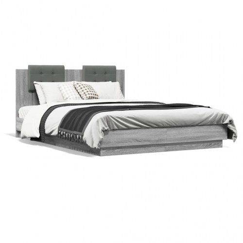 Sengeramme Med Hodegavl Sonoma Eik 120X200 Cm Konstruert Tre