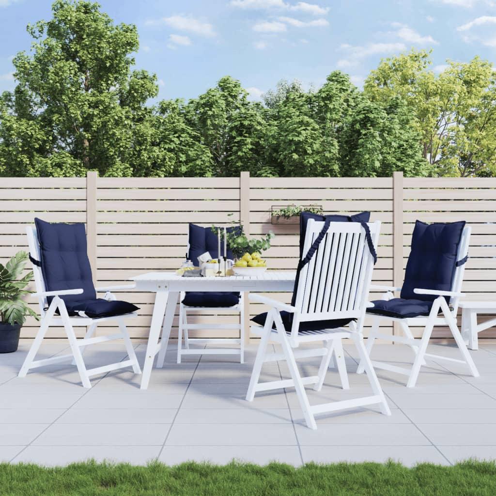 Stolehynder med høj ryg 4 stk. oxfordstof marineblå