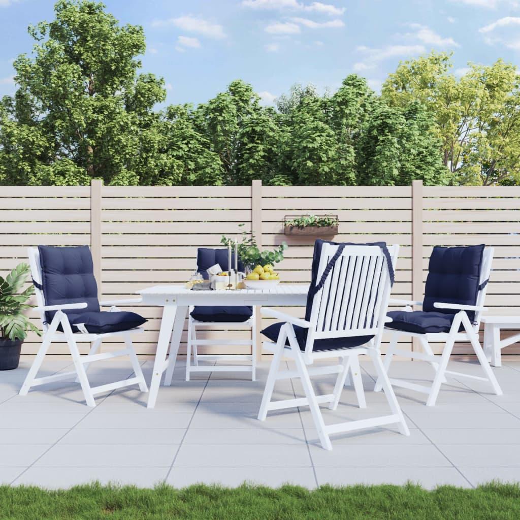 Stolehynder med lav ryg 4 stk. oxfordstof marineblå