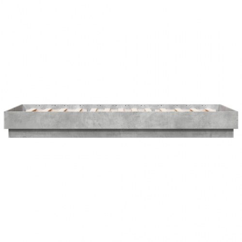 Sengeramme med LED-lys 100x200 cm betongrå