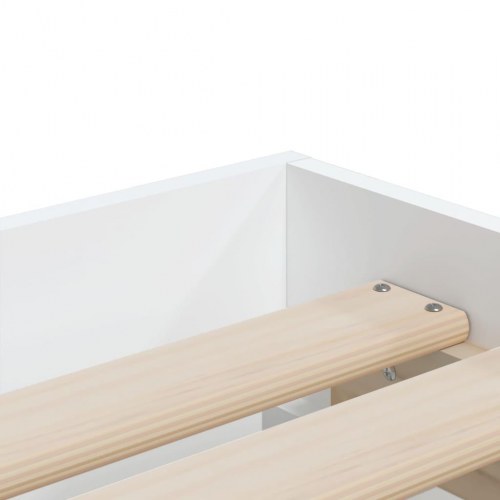 Sengeramme med skuffer 90×200 cm - hvid, konstrueret træ