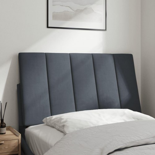 Gavlpude Hanko 80 cm i velour - mørkegrå sengegavlspude
