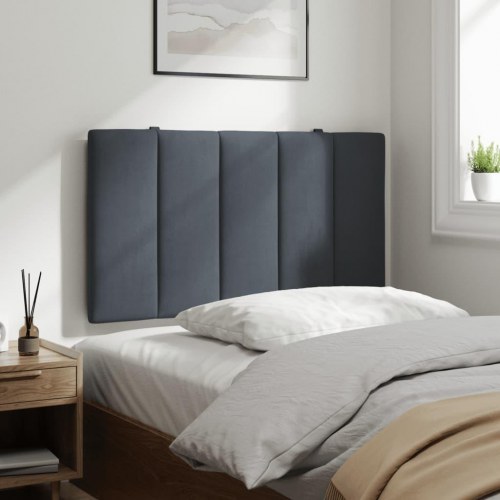 Gavlpude Hanko 80 cm i velour - mørkegrå sengegavlspude