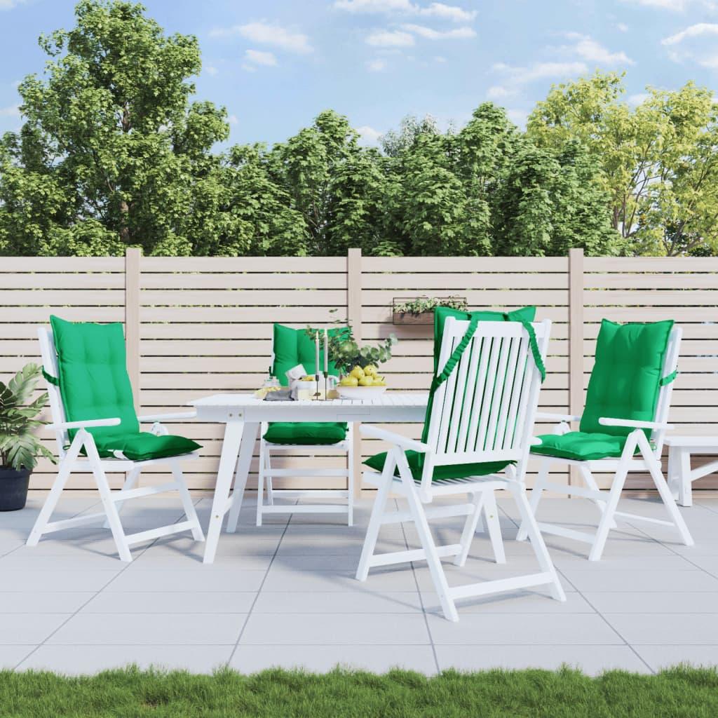 Stolehynder m. høj ryg 4 stk. oxfordstof grøn