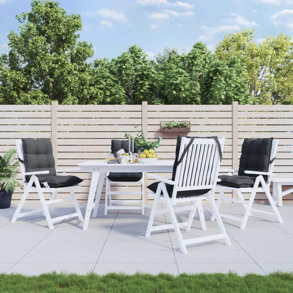 Stolehynder med lav ryg 4 stk. oxfordstof antracitgrå