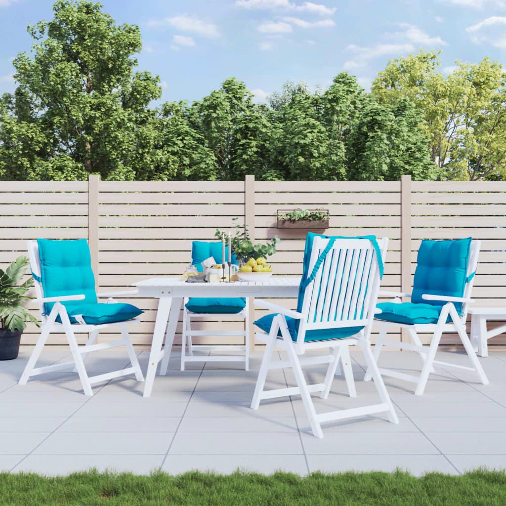 Stolehynder med lav ryg 4 stk. oxfordstof turkis